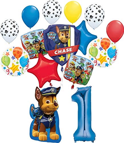 2 PAW PATROL 18" Foil Balloons Birthday Party Favor Chase Marshall Blue 