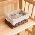 thumbnail image 4 of Cesta de almacenamiento tejida, cesta de almacenamiento tejida de paja, caja de llaves para aperitivos de escritorio, 4 of 5