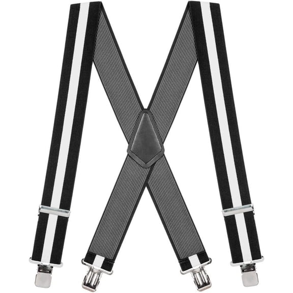 SuspenderStore Classic Solid Color Suspenders - 2-Inch Wide Elastic - Gator Clip - 15 Colors & 4 Sizes