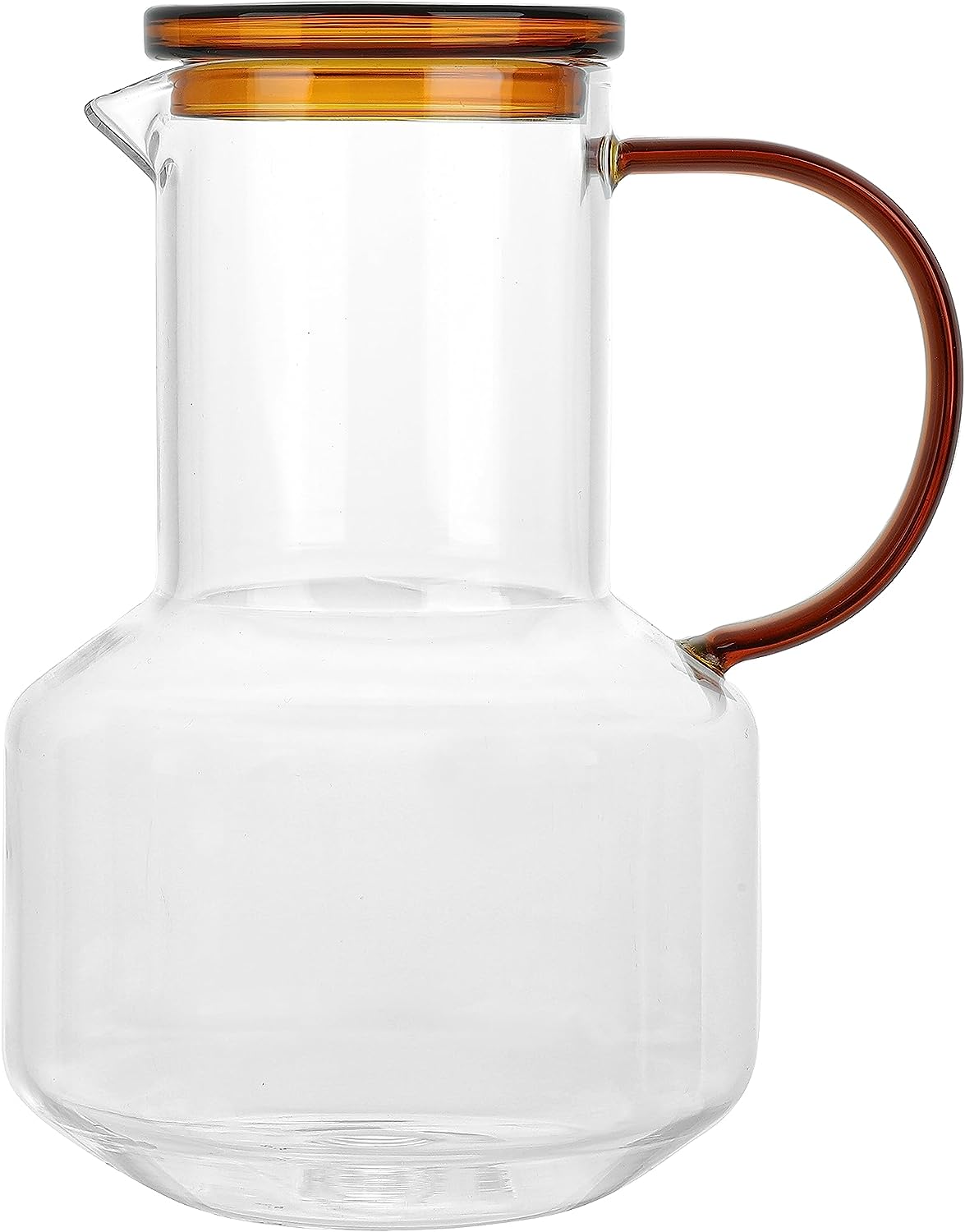 4.8 Qt. Clear Large Glass Pitcher Tilted CV424 - The Home Depot