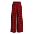 thumbnail image 7 of Women's Casual Plaid Pants With Elastic Waist And Pockets For A Loose Straight Leg Fit, 7 of 7