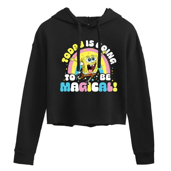 SpongeBob SquarePants - Today Is Going To Be Magical - Juniors Cropped Pullover Hoodie