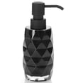 thumbnail image 1 of Dispensador de jabón acrílico negro moderno con patrón de diamantes for baño, cocina y hotel, 1 of 5