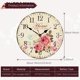 thumbnail image 3 of Reloj de pared de madera de 12 pulgadas, relojes colgantes artísticos, reloj de pared silencioso sin tictac, funciona con pilas, relojes de pared redondos con flores para el hogar, 3 of 5