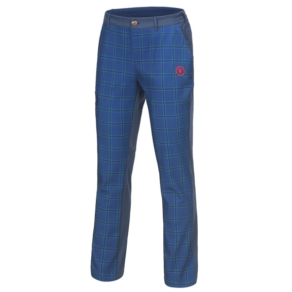 Women's Softshell Pants Fleece-Lined & Water-Repellent, Designed for Hiking, Skiing & Snowboarding Navy Plaid L