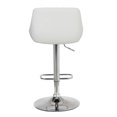 thumbnail image 3 of Anibal Adjustable Barstool in Chrome Finish and White Faux Leather, 3 of 6