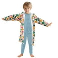 thumbnail image 7 of FORMRS Niños Bathrobe Unisex Hooded Robe Soft Plush Pajamas Sleepwear, Size 2-3T, Floral Blooms, 7 of 7