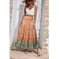 thumbnail image 5 of SOMER Skirts for Women Maxi Skirts Bohemian Flowy High Waist A Line Skirts Summer Pleated Pink L, 5 of 7