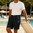 thumbnail image 6 of MHOSTAFH Men's Loose Fit Shorts Casual Pleated Summer Vacation Beach Shorts Stretch Dress Golf Shorts with Pockets, 6 of 9