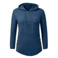 thumbnail image 3 of Women's Sweaters Long Sleeve Hoodie Shirt Casual Knit Top with Drawstring Design for Everyday Comfort and Style, 3 of 4