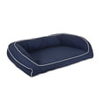 thumbnail image 2 of Carolina Pet 019480 F Classic Canvas Orthopedic Foam Bolster Bed with Contrast Cording - Blue with Khaki Cord, Large, 2 of 2