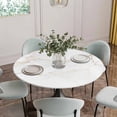 thumbnail image 2 of White Golden Marble Fitted Tablecloth with Elastic Edged, Round Table Cloth for Dining Table, Modern Abstract Art Elegant Waterproof Oil Proof Table Cover for Indoor Outdoor 45"-54", 2 of 8