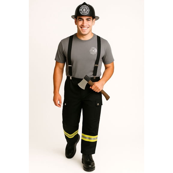 Morph Firefighter Suit Black Costume Men Halloween Costume For Men Black XX-Large