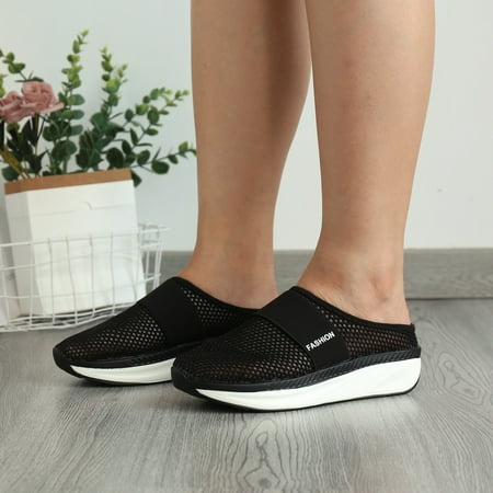 

Fashion Summer Women Casual Shoes Mesh Surface Breathable Lightweight Wedge Heel Thick Sole