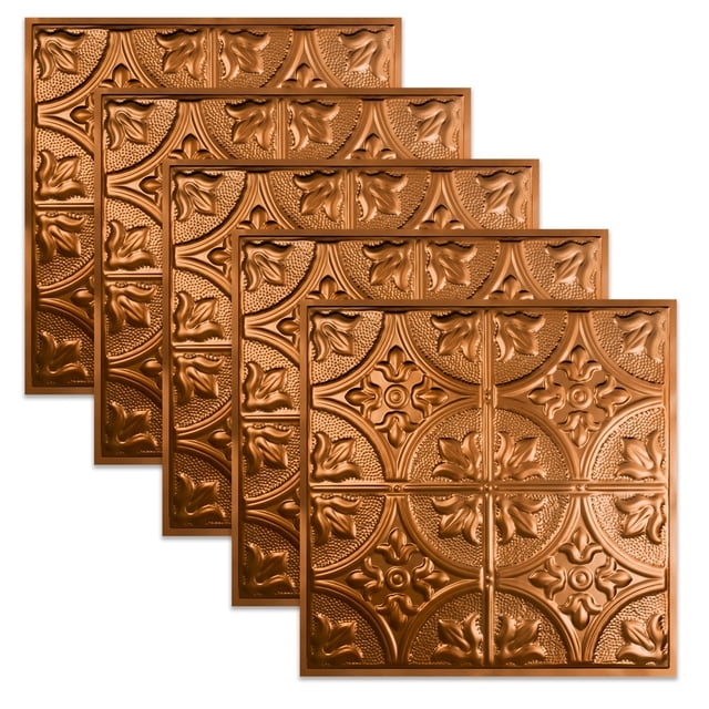 Great Lakes Tin Jamestown Copper 2ft x 2ft Lay In Ceiling Tiles (5 Pack)