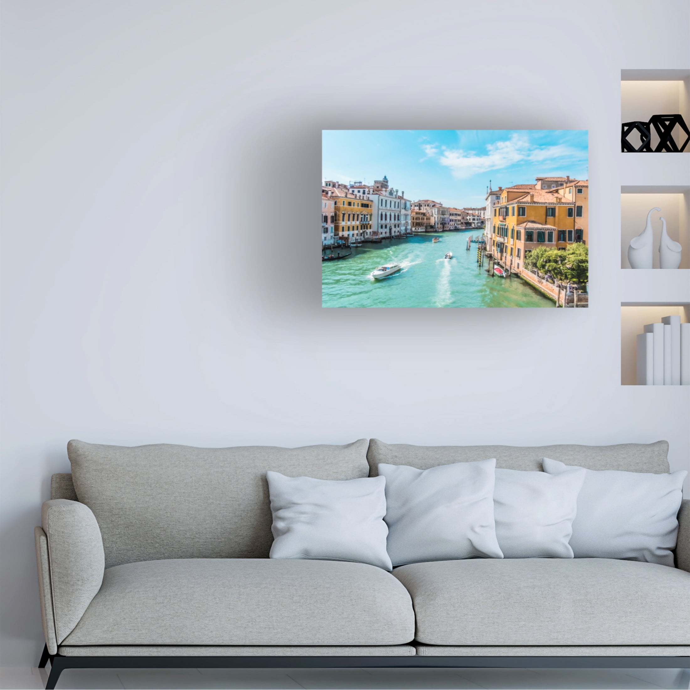 Canvas Wall Art - Life BeautifuLEE 'Venice Grand Canal Vibrant Life' Wall Art for Living Room, Bedroom, or Office Décor by Trademark Fine Art - 32 x 22 Inches