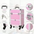 thumbnail image 4 of HOMCOM Aluminum Makeup Train Cases, Cosmetic Jewelry Organizer Trolley, 4 of 10