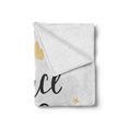 thumbnail image 2 of Once upon a Time Soft Flannel Fleece Throw Blanket, Words with Stars Crown Nostalgic Lettering, Cozy Plush for Indoor and Outdoor Use, 70" x 90", Charcoal Grey Yellow, by Ambesonne, 2 of 5