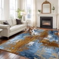 thumbnail image 2 of Area Rug for Living Room, Blue Brown Abstract Non-Slip Indoor Ex Large Carpet for Bedroom/Dining Room, Gradient Vintage Oil Painting Modern Art Washable Low-Profile Floor Runner Rugs - 8 x 10 Ft, 2 of 8