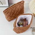 thumbnail image 4 of Vacemry Under $5 Quilted Hand Carry Cosmetic Bag, Portable Makeup Pouch with Zipper Closure & Multiple Colors, Small Toiletry Organizer for Travel Essentials, Cute Makeup Storage Bag for Women Girls, 4 of 6
