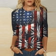 thumbnail image 2 of CHUANK Plus Hauts pour Femmes Chic Décontracté Col Rond Manches Courtes Chemises et Blouses pour Femmes T-Shirts à Imprimé Papillon du 4 Juillet pour Femmes Tunique Graphique Patriotique Tendance Haut d'Été Plage, 2 of 4