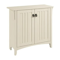 Maklaine Small Storage Cabinet with Doors and Shelves in Antique White