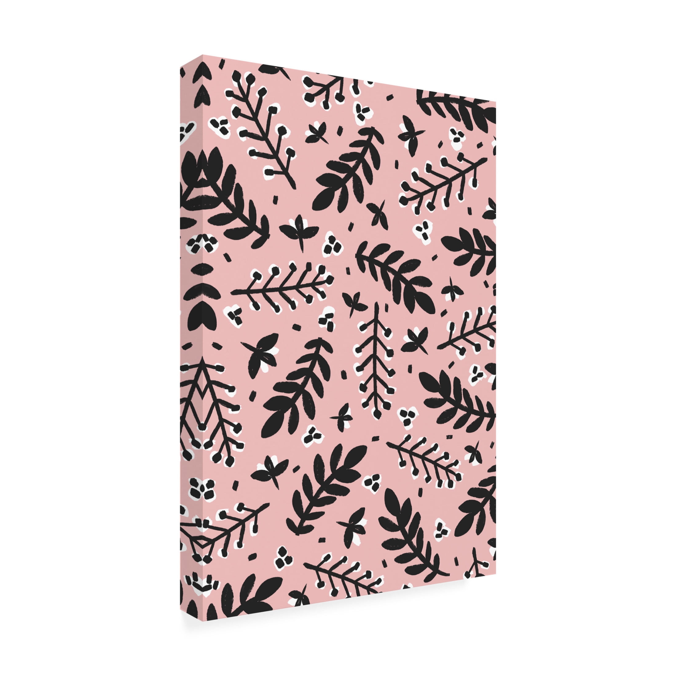 Canvas Wall Art - Treechild 'Branches And Berries (Pink)' Wall Art for Living Room, Bedroom, or Office D?cor by Trademark Fine Art - 30 x 47 Inches