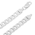 thumbnail image 2 of Men's 6.5mm Solid .925 Sterling Silver Flat Cuban Link Curb Chain Necklace, 24 inches, 2 of 7