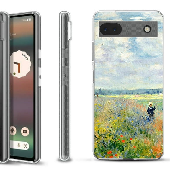 Slim-Fit Gel TPU Phone Case for Google Pixel 6a, by OneToughShield ® - Poppy Field