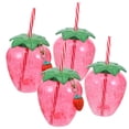 thumbnail image 3 of WORGEOUS Tazas con pajita de frutas para niñas, adorables vasos de fresa, vasos para beber a la moda, 4 Uds., 3 of 7