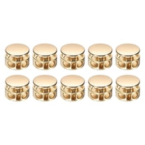 10Pack Round Cord Locks, 4mm Metal Double Hole Spring Toggle Stopper, Gold