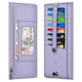 thumbnail image 1 of Tarjetero FINTIE Slim con bloqueo RFID, color lila, 1 of 8