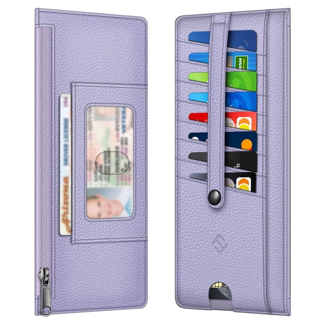 Tarjetero FINTIE Slim con bloqueo RFID, color lila
