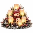 thumbnail image 3 of Lighted Christmas Centerpiece with Flameless Candle Glow, Festive Holiday Tabletop Decor for Dining Table, Mantel & Shelf, 3 of 3