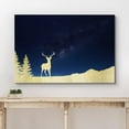 thumbnail image 3 of wall26 Canvas Print Wall Art Golden Deer Stag Silhouette Under Stars Nature Wilderness Digital Art Modern Art Landscape Relax/Calm Multicolor Ultra for Living Room, Bedroom, Office - 32"x48&quot, 3 of 5
