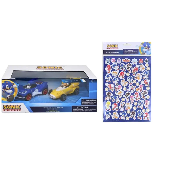 SEGA Sonic The Hedgehog & Tails Racing Pull Back Race Action Car Figure Gift Toy Kids