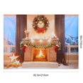thumbnail image 2 of Christmas Backdrop Window and Fireplace Family Portrait Photo Booth Backdrop, 2 of 9