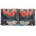 thumbnail image 7 of Yayeee Kitchen Curtains Tier Set of 2 Light Filtering 57"x36" Over Sink Window Panels, Mountains at Dawn, 7 of 7