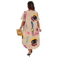 thumbnail image 5 of Plus Size Allover Print Button Up Loose Fit Dress, 5 of 5