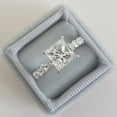 thumbnail image 4 of SOLITAIRE JEWELS 2.5CT Princess Cut Moissanite Diamond Pave Engagement Ring Solid 10K White Gold, 4 of 4