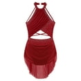thumbnail image 3 of Zaldita Women Lyrical Dance Dress Contemporary Dancing Flowy Tulle Skirt Leotard Ballet Dancewear Burgundy XXL, 3 of 7