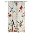 thumbnail image 2 of nqOlkjepod Outdoor Curtains for Patio Waterproof, Spring Birds Floral Outdoor Privacy Panels Grommet, Farmhouse Botanical Burlap Blackout Outside Curtains for Porch/Cabana/Pergola 54"x95", 1 Panel, 2 of 8