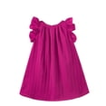 thumbnail image 3 of Jinhomg Toddler Girls Summer Dresses Cute Ruffle Hem Midi Dress Loose Fit Comfy Sleeveless Ruched Dresses Baby Kids Cute Playwear Hot Pink 7-8Years, 3 of 8