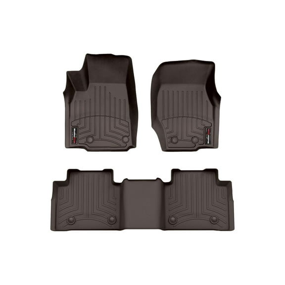WeatherTech Custom Fit FloorLiners compatible with 2022-2025 Jeep Grand Cherokee 4xe - 1st & 2nd Row, Cocoa
