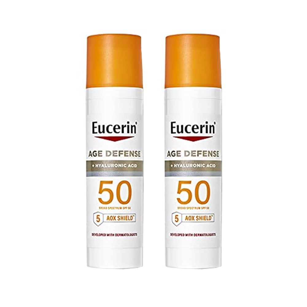 Eucerin Sun Age Defense SPF 50 Face Sunscreen Lotion with hyaluronic