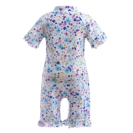 

Gubotare Girls Swimsuit Printed Children s Short Sleeved Hot Spring Swimsuit Girls Toddler Flower Print Girls Anime Swimsuit C 6-7 Years