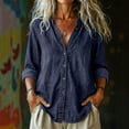 thumbnail image 2 of Ltctricy Women's Button down Denim Shirt Collared Casual Long Sleeve Tops Fall Loose Fit Trendy Jean Shirt, 2 of 7