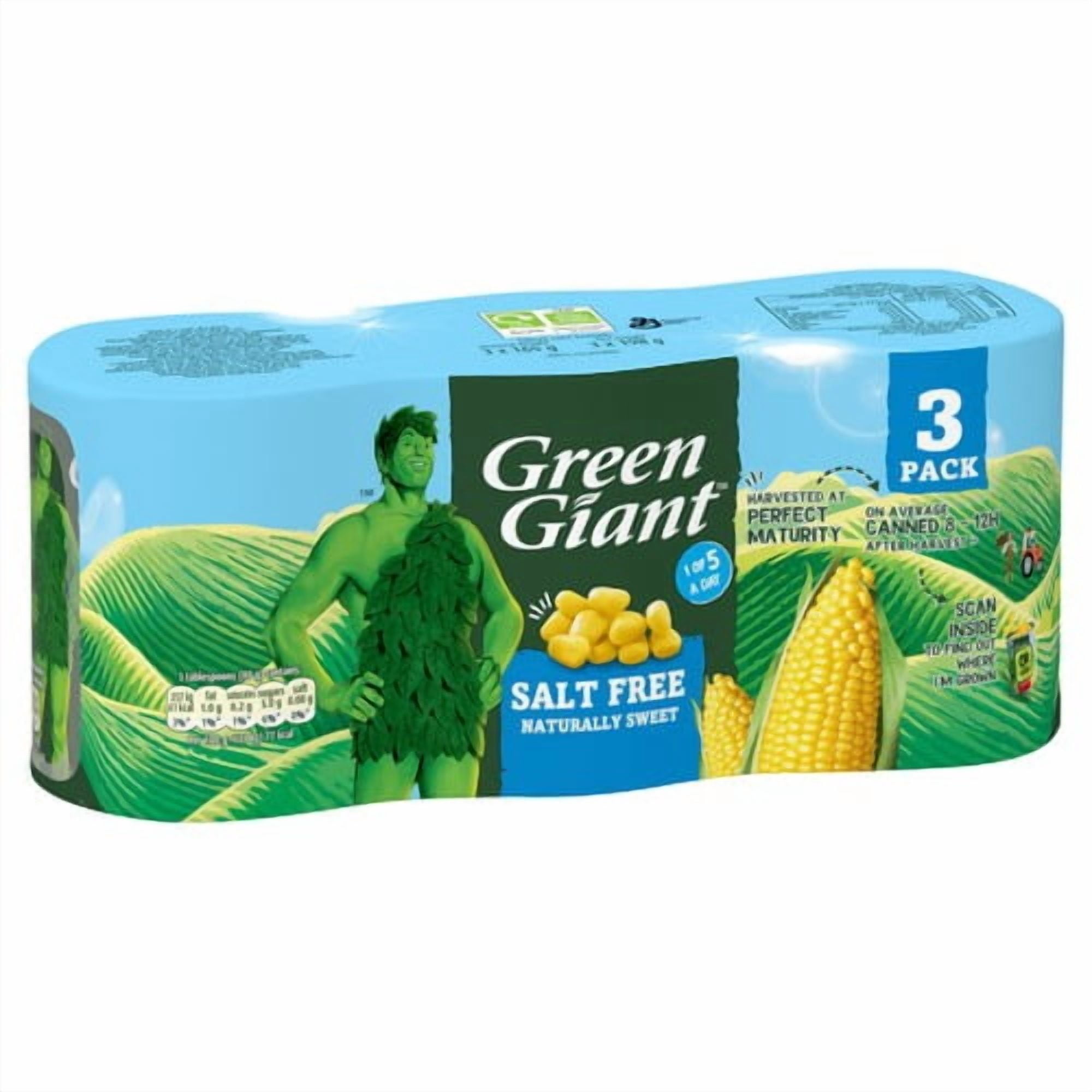 Green Giant Salt Free Sweetcorn 3 x 198g, British Import (Pack of 2)