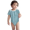 thumbnail image 2 of Yiaed Turquoise Wooden1 Print Infant Climbing Short Sleeve Onesie One-Piece Baby Bodysuit Clothes 0-12 Months -9M, 2 of 6