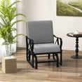 thumbnail image 6 of Demi Bonn Patio Glider Rocking Chair with Thick Cushion and Curved Armrest, Outdoor Glider Chairs for Porch, Balcony, Poolside, Gray, 6 of 10